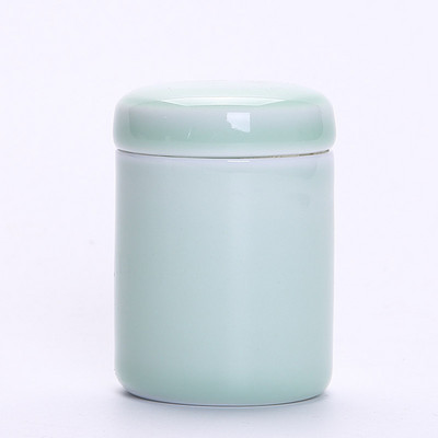 Pārnēsājams persiku keramikas tējas Caddy radošs noslēgts katls Sarkanā zaļā tēja Pu'er tējas uzglabāšana Tējas trauks Tējas skārde