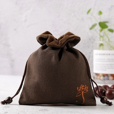 Jianzhan tárolótáska vastagított pamutvászon kis vászonzacskó teáskanna teáskészlet Master Cup hordozható teáscsésze táska írószer táska ZD50