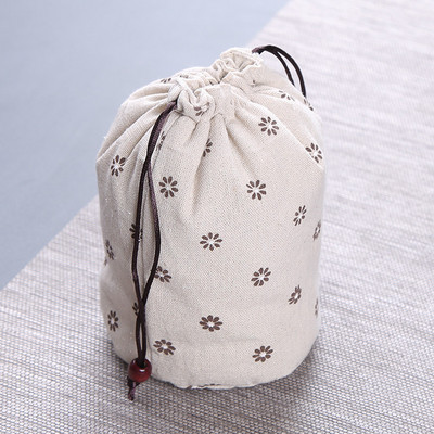 Pārnēsājams kokvilnas un lina tējas trauku glabāšanas maisiņu tējas komplekts Auduma maisiņš Tējkannas uzglabāšanas maisiņš Creative Travel Tējas maisiņš Tējas piederumi LC653