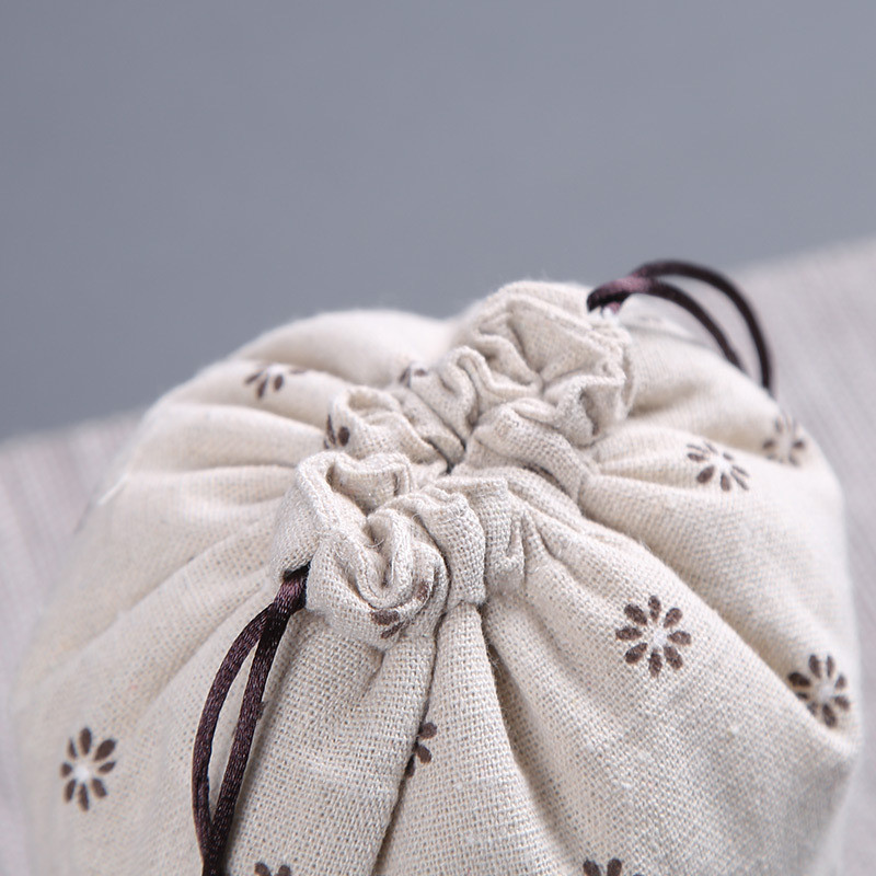 Pārnēsājams kokvilnas un lina tējas trauku glabāšanas maisiņu tējas komplekts Auduma maisiņš Tējkannas uzglabāšanas maisiņš Creative Travel Tējas maisiņš Tējas piederumi LC653