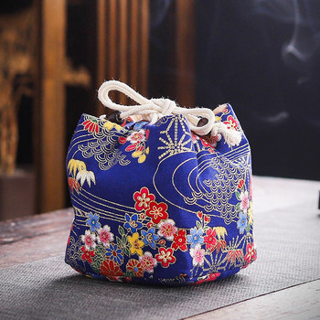 Τσάντα αποθήκευσης τσαγιού ταξιδιού πολλαπλών χρήσεων Βαμβακερό φλιτζάνι τσαγιού Βραχιόλια αντίκες κοσμήματα Προστατευτικό κάλυμμα Γιαπωνέζικη τσάντα δώρου για φαγητό