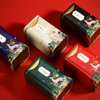 Херметически затворен контейнер за чай Изискан резервоар за съхранение от тенекиена плоча в китайски стил Опаковка за чай Бял чай Черен чай Longjing Тенекиени кутии