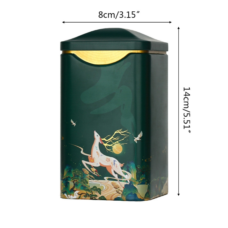 Légmentes teatartály Kínai stílusú, finom bádoglemezes tárolótartály Teacsomagolás Fehér tea Longjing fekete tea konzervdobozok
