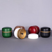 Japāņu stila maza mini metāla tējas uzglabāšanas kaste, pārnēsājama ceļojumu dubultā vāka noslēgta apaļa tvertne tējas kafijas un cukura uzglabāšanas burka