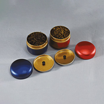 Японски стил Малка мини метална кутия за съхранение на чай Преносима пътна двойна капачка Запечатан кръгъл контейнер Чай Кафе Захар Буркан за съхранение
