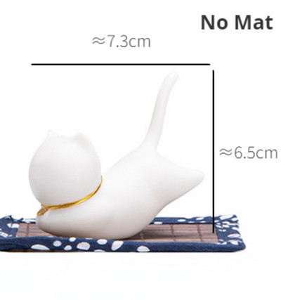 Kaķu tēja Mājdzīvnieks Zen Kung Fu tējas komplekts Keramikas diegu vīraka degļa rotājumi turētāja jogas meditācijas statīva dekorēšana