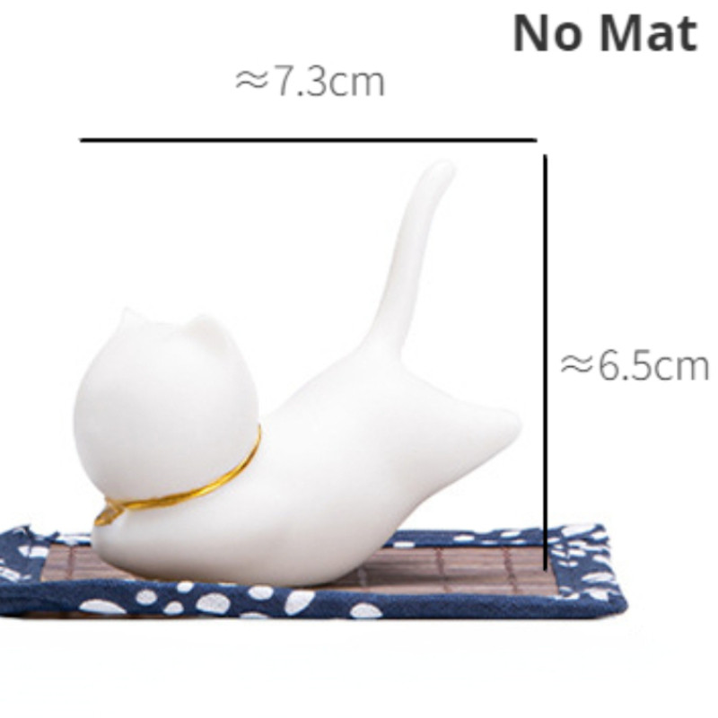 Kaķu tēja Mājdzīvnieks Zen Kung Fu tējas komplekts Keramikas diegu vīraka degļa rotājumi turētāja jogas meditācijas statīva dekorēšana