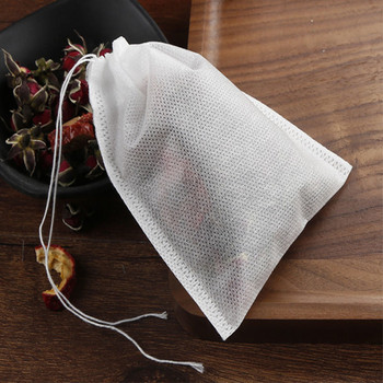 100/50 БР. Чаени торбички за еднократна употреба Филтърна торбичка от нетъкан текстил за чай Подправки Кафе Чай Инфузер с низ Heal Seal Торбичка за чай Празна торбичка