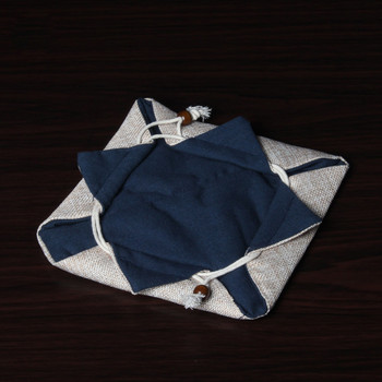 WIZAMONY Чайник Jadeware Чанти за съхранение Удебелен шнур Ръчно изработен памучен подпис с мека дрямка Платнена чанта с джобове