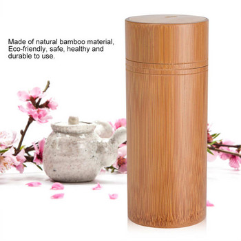 Преносим бамбуков държач за съхранение на буркан за чай Ръчно изработена естествена кутия за контейнери Екологично чист кафе на прах Органайзер Консерви за чай Art Supplies