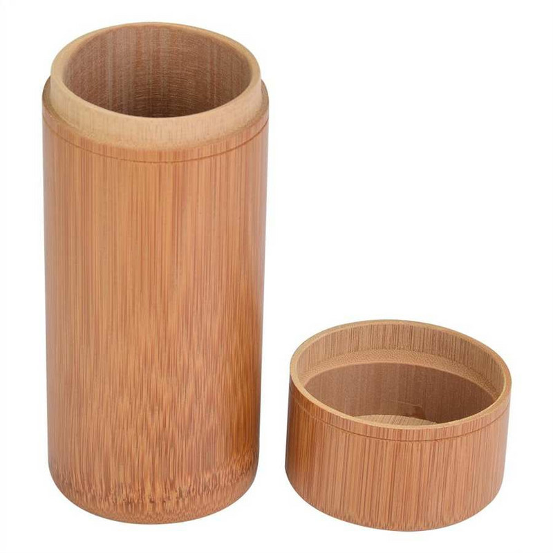 Pārnēsājams bambusa tējas burkas uzglabāšanas turētājs rokām izgatavots dabīgs konteinera kastīte Videi draudzīga kafijas pulvera organizators kannas tējas mākslas piederumi