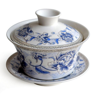 Gaiwan 200ml Tureen Penoy tējas krūzes porcelāns Jingdezhen tradicionālā ķīniešu tējas komplekts ar vāku krūzes apakštase tējas trauku vāka bļoda