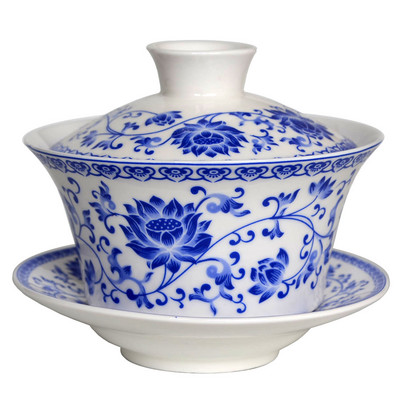 Gaiwan 200ml Tureen Penoy tējas krūzes porcelāns Jingdezhen tradicionālā ķīniešu tējas komplekts ar vāku krūzes apakštase tējas trauku vāka bļoda