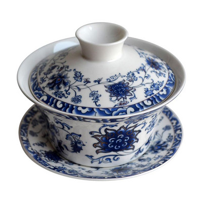 Gaiwan 200ml Tureen Penoy tējas krūzes porcelāns Jingdezhen tradicionālā ķīniešu tējas komplekts ar vāku krūzes apakštase tējas trauku vāka bļoda