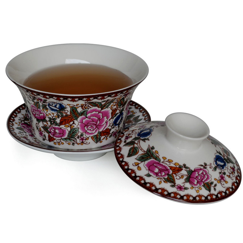 Gaiwan 200ml Tureen Penoy tējas krūzes porcelāns Jingdezhen tradicionālā ķīniešu tējas komplekts ar vāku krūzes apakštase tējas trauku vāka bļoda