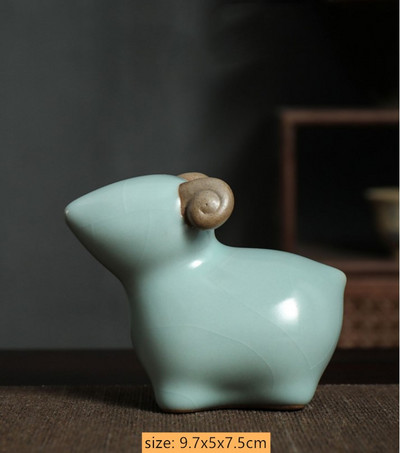 Lovely Ceramic Tea Pet Díszek Nyúltea Figura Kreatív Állatmodell Dekoráció Butik Otthoni Dekorációs Tea Kiegészítők