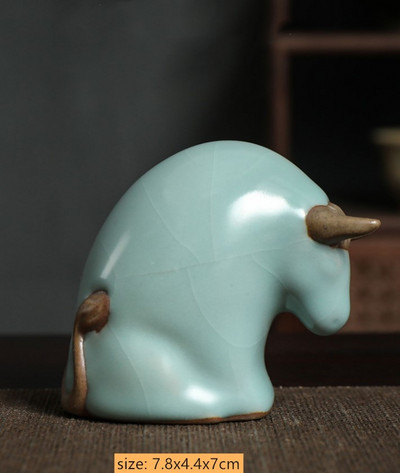 Lovely Ceramic Tea Pet Díszek Nyúltea Figura Kreatív Állatmodell Dekoráció Butik Otthoni Dekorációs Tea Kiegészítők