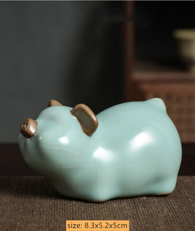 Lovely Ceramic Tea Pet Díszek Nyúltea Figura Kreatív Állatmodell Dekoráció Butik Otthoni Dekorációs Tea Kiegészítők