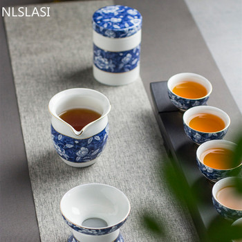 Κινεζική Μπλε και Λευκή Πορσελάνη Σφραγισμένο Τσάι Caddy Οικιακά Κεραμικά Δεξαμενή αποθήκευσης Ταξιδιωτικό Τσάι Τσάι Κουζίνα Μπαχαρικά Organizer