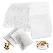 100 БР. Филтърни торбички за чай Еднократна чанта за запарки за чай с шнур Неизбелени празни торбички за чай за насипен чай Стадо кафе