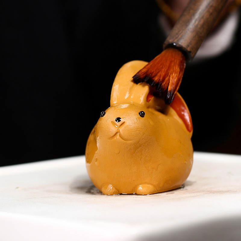 1 gab. Mini Tēja Mājdzīvnieki Trušu tējas trauki Kung Fu tējas komplekts Purpura māla tējas trauks Roku darbs Radoša tēja ar pirkstu galiem.