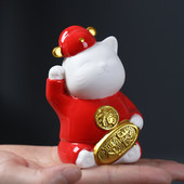 1 db Retro Pet Cat Kung Fu Tea asztaldísz Irodai Vintage Kerámia Dísz Tanulmányi Irodai dekoráció Teajáték Ajándék Kitty Tea Kisállat