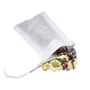 100 бр. Чаени торбички за настойка за чайни торбички с струна Heal Seal Sachet Филтърна хартия Торбички за чай Празни торбички чай Торбички за кафе 5,5 x 7CM