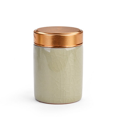 Mūsdienīgas keramikas mini tējas kannas ar sakausējuma vākiem Sadzīves aizzīmogotas uzglabāšanas kannas Pārnēsājamas ceļojumu tējas kastes Skārda kannas Virtuves konteiners