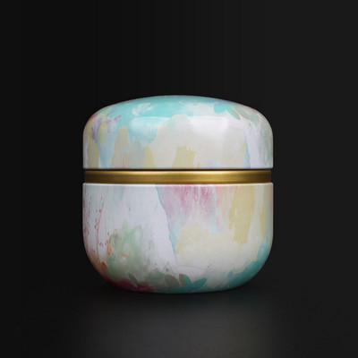 Tējas kannas skārda uzglabāšanas kaste Mini pārnēsājamas radošās tējas kafijas kafijas cukura uzglabāšanas burkas apaļas skārda kārbas pārnēsājamas aizzīmogotas burkas