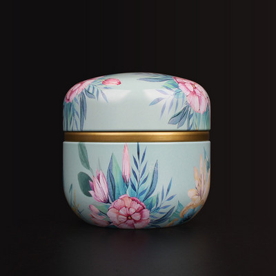 Tējas kannas skārda uzglabāšanas kaste Mini pārnēsājamas radošās tējas kafijas kafijas cukura uzglabāšanas burkas apaļas skārda kārbas pārnēsājamas aizzīmogotas burkas