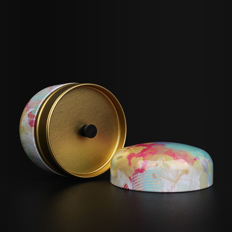 Tējas kannas skārda uzglabāšanas kaste Mini pārnēsājamas radošās tējas kafijas kafijas cukura uzglabāšanas burkas apaļas skārda kārbas pārnēsājamas aizzīmogotas burkas