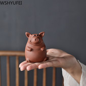 1 gab Purpura māla tēja mājdzīvnieku cūciņa Statujas tēja figūriņa Lucky Ornament Boutique oolong tēja Piederumi rotājumi Roku darbs Amatniecība