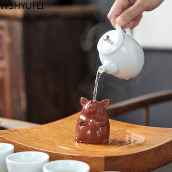 1 ΤΕΜ Μωβ Πηλός Τσάι κατοικίδιο γουρουνάκι άγαλμα τσάι Φιγούρα Lucky Στολίδι Μπουτίκ τσάι oolong Αξεσουάρ διακόσμηση Χειροποίητα χειροτεχνήματα