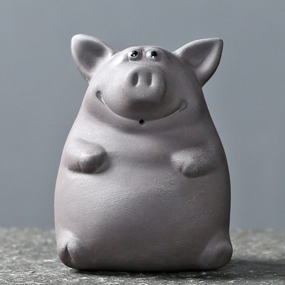 1 gab Purpura māla tēja mājdzīvnieku cūciņa Statujas tēja figūriņa Lucky Ornament Boutique oolong tēja Piederumi rotājumi Roku darbs Amatniecība