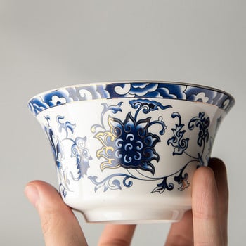 350ml Κεραμικά μεγάλης χωρητικότητας Gaiwan Porcelain Art Bird Tea Tureen Tea Bowl with Saucer Lid Kit Master Teaset Drinkware