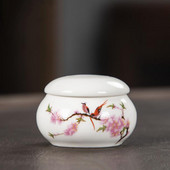 Mini porcelán zárt tároló teaüveg kínai stílusú tavaszi mintás kozmetikumok teakanna konyhai fűszer kávé teás doboz