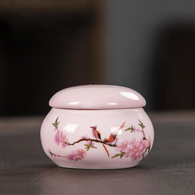 Mini porcelán zárt tároló teaüveg kínai stílusú tavaszi mintás kozmetikumok teakanna konyhai fűszer kávé teás doboz