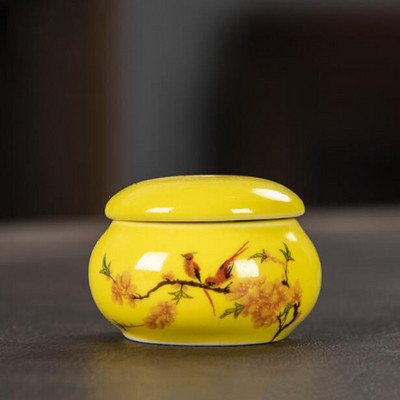 Mini porcelán zárt tároló teaüveg kínai stílusú tavaszi mintás kozmetikumok teakanna konyhai fűszer kávé teás doboz
