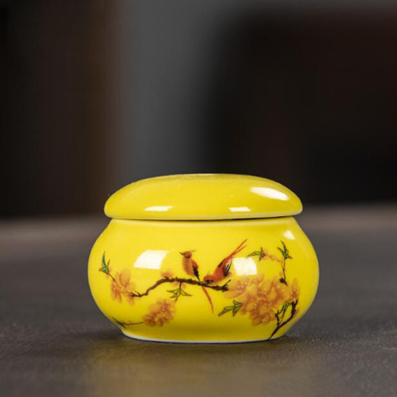 Mini porcelán zárt tároló teaüveg kínai stílusú tavaszi mintás kozmetikumok teakanna konyhai fűszer kávé teás doboz
