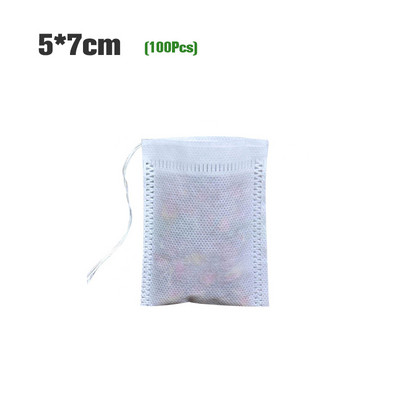 100 vnt. vienkartiniai arbatos filtrų maišeliai Maisto klasės neaustiniai arbatos maišeliai su „String Heal Seal“ prieskonių filtrais arbatos maišeliai