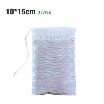 100 vnt. vienkartiniai arbatos filtrų maišeliai Maisto klasės neaustiniai arbatos maišeliai su „String Heal Seal“ prieskonių filtrais arbatos maišeliai