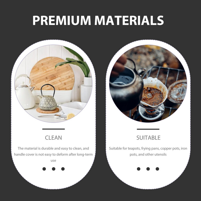 Piedurkņu roktura vāks Tējkanna Dekoratīvs pretpiedeguma auduma aizsardzība Izmantojiet spilvenu izolēts virtuves piederums