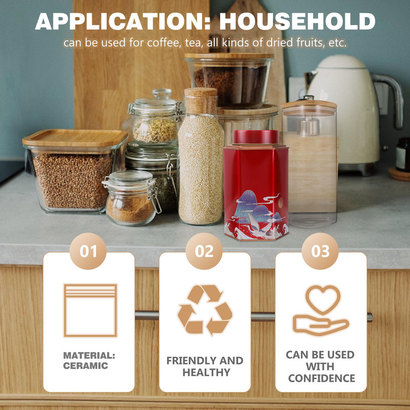 Tējas skārdene cepumu paplāte Kafijas kārbas Uzglabāšanas burka Pārtikas uzglabāšanas trauks Skārds Ķīniešu tējas kannas Tradicionālā tējas skārde