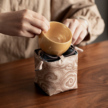 Чанта за съхранение на чаена чаша в китайски стил Чаен комплект Host Cup Преносима платнена чанта за пътуване Памучна чанта за чай Cozies Jewelry Ornament Bag ZC793