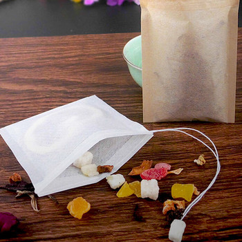 Χάρτινα φακελάκια τσαγιού 100 τμχ/ παρτίδα Φίλτρο άδεια σακουλάκια τσαγιού με κορδόνι για τσάι από βότανα