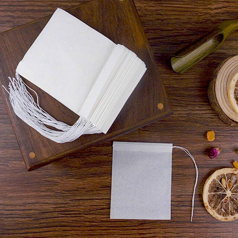 100 vnt. / Lot Popieriniai arbatos maišeliai Filtruoti tušti sutraukiami arbatos maišeliai, skirti vaistažolių arbatai