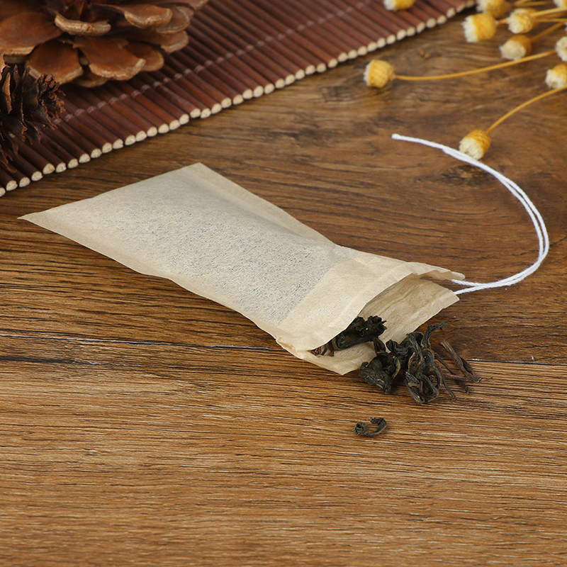 100 vnt. / Lot Popieriniai arbatos maišeliai Filtruoti tušti sutraukiami arbatos maišeliai, skirti vaistažolių arbatai