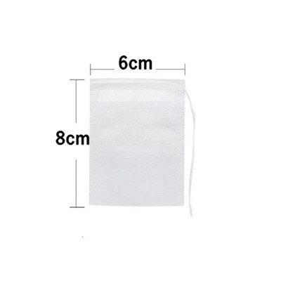 100/50 vnt. vienkartiniai arbatos filtrų maišeliai kavos arbatos infuzoriui Neaustiniai audiniai, prieskonių filtrai, virvelė, sandariklis, tuščias arbatos maišelių maišelis