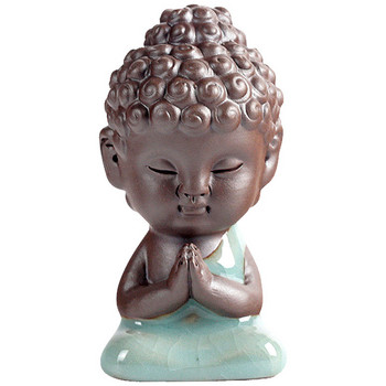 1 ΤΕΜ. Yixing Purple Clay Small Tea Pet Lucky Buddha Figurine Boutique Tea Accessories Crafts Διακόσμηση τσαγιού σπιτιού