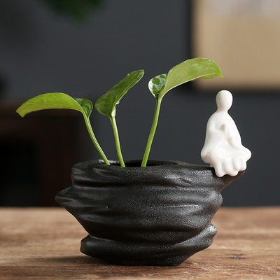 1GB Keramikas Tēja mājdzīvnieks Rotājumi tēja Statute Desktop puķu pods hidroponisks augs Mājas dekorēšana Tēja Piederumi Amatniecība